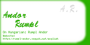 andor rumpl business card